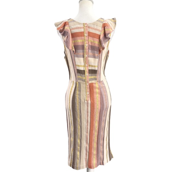 Ace & Jig X Barneys New York NEW Womens Size Medium Magdelena Dress Striped Midi - Picture 3 of 12